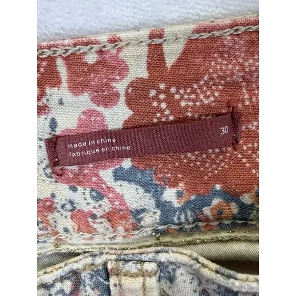 Pilcro Anthropologie The Wanderer Shorts Sz 30 Paisley Floral Patchwork Fray Hem - Picture 4 of 10